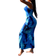 Shein Sleeveless Bodycon Ombre Floral Blue Dress With Straps