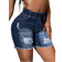 Shein Drawstring Waist Ripped Raw Hem Denim Shorts