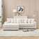 Oversized Beige Sofa 111" 3 Seater