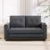 BESTCOSTY 3-in-1 Foldable Upholstered Futon w/ Side Pockets - Dark Grey (2 pcs) Sofa 55" 2 Seater