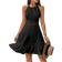 Shein Solid Color Lace Splicing Backless Halter Neck Dress