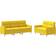 vidaXL Juego De Sofás Con Cojines 2 Piezas Tela Amarillo Claro Sofá 198cm 2pcs Sofá 3 Plazas