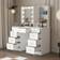 Brayden Studio Makeup Vanity Desk 15 Light Bulbs 136 cm H x 110 cm W x 50 cm D Dressing Table 50x110cm