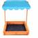 Oypla Kids' Wooden Garden Sand Pit With Adjustable Canopy