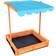 Oypla Kids' Wooden Garden Sand Pit With Adjustable Canopy