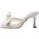 Shein Damen High Heel Sandalen im Urlaubsstil mit weicher Sohle, Quadratisch Zehen und 3D Blumendekor