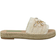 Shein Women Rhinestone & Decor Espadrille Sandals, Vacation Beige Outdoor Straw Flat Sandals