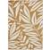 Catherine Lansfield Sorral Leaves Ochre Rug - White, Yellow 80x150cm