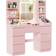Latitude Run Rosse With 3 Colorful Light Mirror 7 Drawers 7 Storage Shelves 110cm Dressing Table 40x110cm