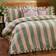 Wylder Nature Birdie Stripe Ruffle Set Set - Pink/Green Duvet Cover Pink, Green