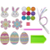 Panduro Hobby DIY-kit Easter Bling Dots påskpyssel med jättesöta ägg, kaniner och blommor!