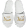 Shein Womens White Coral Fleece Open Toe Slippers With Gold Crown Pattern And Embroidered Teambride Logo Perfect For Weddings Or Bridesmaid Gifts