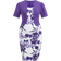 Shein Elegantes Farbblock Blumenmuster Kleid in Große Größen, eng anliegendes Zweiteiler Kleid, Sommer