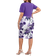 Shein Plus Elegant Color Block Floral Printed In Fitted Dress Summer