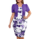 Shein Plus Elegant Color Block Floral Printed In Fitted Dress Summer