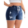 Shein Plus Womens Drawstring Waist Distressed Denim Shorts With Pockets And Frayed Hem Casual