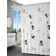Shein 1pc Peva Printed Cat Pattern Shower Curtain For Bathroom, With Hooks