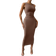 Shein Sommer Lässig Kleid mit gerafftem Taillenbereich und schmaler Passform ohne Ärmel, Einfarbig