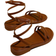 Shein Women Brown Flat Crossed Open Toe LaceUp Sandals Summer OneStrap Buckle Ankle Strap Sandals