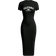 Shein Casual English Text Pattern Short Sleeve Round Neck Bodycon Midi Dress Summer