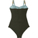 Shein Einteiliger Badeanzug für Frauen, Spaghetti-Träger, Farbblock-Design, Cut Out-Ausschnitt, perfekt für den Sommer am Strand