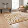 Catherine Lansfield Sorral Leaves Ochre Rug - White, Yellow 80x150cm