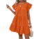 Shein Damen Lässig Sommerkleid mit rundem Ausschnitt, einfarbig, mit Rüschensaum
