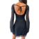 Shein Aloruh WomenS Mesh Black Bell Sleeve Backless LaceUp Mini Dress