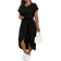 Shein Damen Große Größen Lässiges Kleid mit rundem Ausschnitt, Fledermaus-Ärmeln, asymmetrischem Saum in Unifarbe, für den Sommer