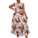 Shein Plus Womens Plant Print Crew Neck Twist Ruffle Hem Sleeveless Dress