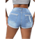 Shein Plus MidRise Stretch Reverse Bottom Patchwork Denim Shorts
