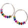 Shein 1pair Luxury European And American Fashion Exaggerated Metal & Multicolor Crystal Inlaid Round Hoop Earrings Retro Elegant Goddess Style Personality