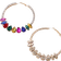 Shein 1pair Luxury European And American Fashion Exaggerated Metal & Multicolor Crystal Inlaid Round Hoop Earrings Retro Elegant Goddess Style Personality
