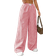 Shein Casual Red Striped Woven Wide-Leg Pants - Red
