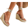 Shein Cuccoo Thick Bottom Wedge Heel Strappy Sandals For Summer Gold EUR36,EUR37,EUR38,EUR39,EUR40,EUR41