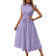 Shein Womens Solid Color Textured Frill Mock Neck Ruffle Armhole Belted Dress