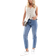 Only Emily Mellanblå raka jeans med hög midja