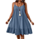 Shein Damen Große Größen Einfarbiges Rüschen Saum Trägerkleid, Sommer