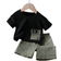 Shein Baby Boy Casual Cargo Pocket Design TShirt Shorts Set Summer Outfits