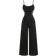 Shein Schwarzer Jumpsuit mit gewickeltem Ausschnitt für den Sommer, Retro Spitze Cut Out Ausschnit, Jumpsuit mit weitem Frauen Hochzeit Jumpsuit