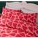 OHS Hearts Print Set Pink/Red Duvet Cover Red, Pink (200x135cm)