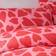 OHS Hearts Print Set Pink/Red Duvet Cover Red, Pink (200x135cm)