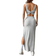 Shein Womens Solid Color Simple Daily Split Hem Dress