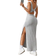 Shein Womens Solid Color Simple Daily Split Hem Dress