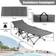Tältsäng Hopfällbar Campingsäng Med Madrass 185 cm x 65 cm x 41-53 cm Grå