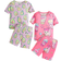 Shein pcsSet Tween Girls Simple All Over Allover Print Shorts And Short Sleeve Casual Pajamas