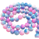 Shein 30pcs/set Simple Glass 8MM Blue Pink Two-color Textured DIY Bead For Women Men For Bracelet Necklace Making