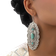 Shein Pair Western Turquoise Stone Decor Engraved Concho Statement Earring for Women