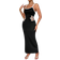 Shein Sexy Black And White Floral HollowOut Sleeveless Maxi Tight Slip Dress With Slit Random Flower Patterns