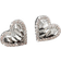 Shein Fashionable And Pleated Full Diamond Heart-Shaped Stud Earrings, Perfect For Festivals, Parties, Weddings, Valentine's Day Exclusive Gift